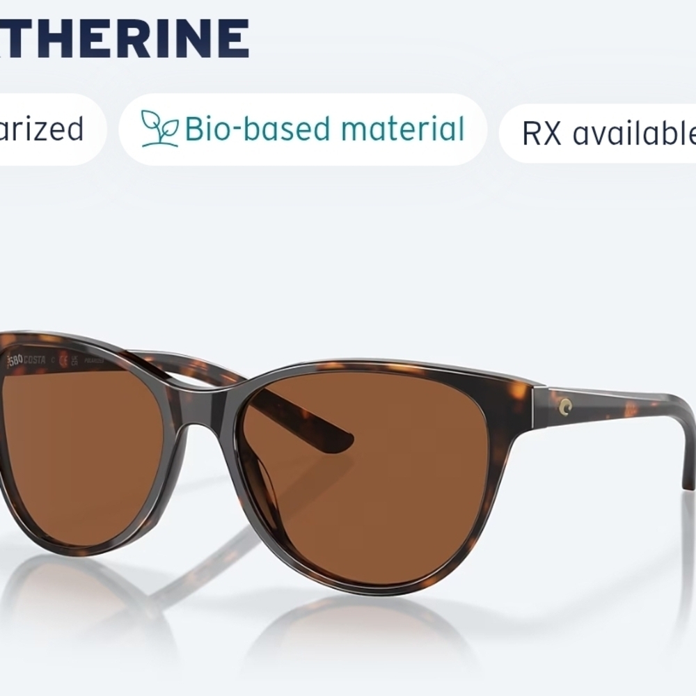 Costa Del Sol Catherine Tortoise Sunglasses with Dark Lenses, Box Not Included.